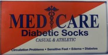 MED CARE DIABETIC SOCKS CASUAL & ATHLETIC CIRCULATION PROBLEMS · SENSITIVE FEET · EDEMA · DIABETES