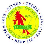 NITROX · TRIMIX EANX CAVE · DEEP AIR · EANX WRECK INTERNATIONAL ASSOCIATION NITROX & TECHNICAL DIVERS N2/O2 EST. 1985