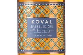 KOVAL BARRELED GIN DISTILLED FROM ORGANIC GRAINS HANDMADE IN CHICAGO 47% ALC. BY VOL. 750ML