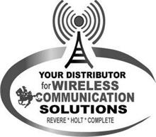 YOUR DISTRIBUTOR FOR WIRELESS COMMUNICATION SOLUTIONS REVERE * HOLT * COMPLETE