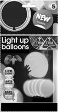 5 NEW NUEVO LIGHT UP BALLOONS LED LIGHTLUZ LED LASTS 15HRS DURA 15 HORAS EASY TO USE FACILES DE USAR TIRON / TIREZ PULL