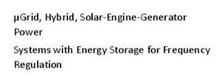 µGRID, HYBRID, SOLAR-ENGINE-GENERATOR POWER SYSTEMS WITH ENERGY STORAGE FOR FREQUENCY REGULATION