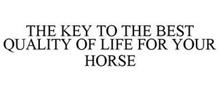 THE KEY TO THE BEST QUALITY OF LIFE FOR YOUR HORSE