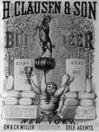 H. CLAUSEN & SON BOCK BEER HOPS AN.J. G. MALT CO. BREWERY, 47TH ST.8 2ND AV. 1879 NEW YORK G.W. & C.R. MILLER BOSTON SOLE AGENTS.