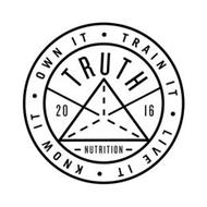 OWN · IT TRAIN · IT LIVE IT · KNOW IT · TRUTH NUTRITION 2016