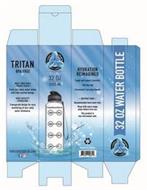 THREE DROPS OF LIFE, 32 OZ, 1000 ML, 7AM, 8 OZ, 9AM, 16 OZ, 11AM, 24 OZ, 1PM, 32 OZ, TRITAN, BPA FREE, MEET YOUR DAILY INTAKE GOALS, TRACK YOUR DAILY WATER INTAKE WITH TIME MARKED DESIGN., HIGH CAPACITY HYDRATION, TRANSPARENT DESIGN FOR EASY MONITORING OF YOUR DAILY WATER ALLOWANCE. HYDRATION REIMAGINED, TOUGH AND IMPACT RESISTANT, FLIP TOP CAP, CONVENIENT CARRYING HANDLE, INSTRUCTIONS, RECOMMENDE