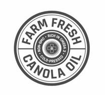 FARM FRESH CANOLA OIL · NON GMO· RICH OMEGA 3 COLD-PRESSED ·