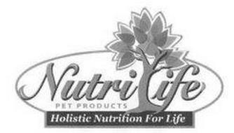 NUTRI LIFE PET PRODUCTS HOLISTIC NUTRITION FOR LIFE