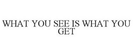 WHAT YOU SEE IS WHAT YOU GET