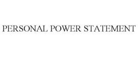 PERSONAL POWER STATEMENT