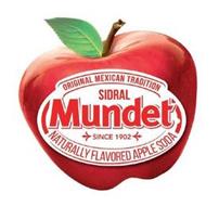SIDRAL MUNDET SINCE 1902 ORIGINAL MEXICAN TRADITION NATURALLY FLAVORED APPLE SODA
