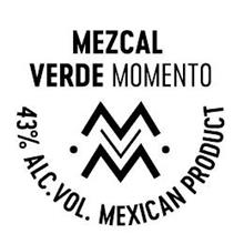 MEZCAL VERDE MOMENTO MVM 43% ALC. VOL. MEXICAN PRODUCT