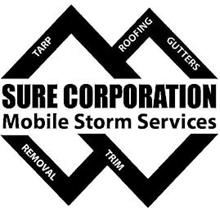 TARP ROOFING GUTTERS REMOVAL TRIM SURE CORPORATION MOBILE STORM SERVICES