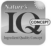 NATURE'S IQ CONCEPT INGREDIENT QUALITY CONCEPT