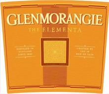 GLENMORANGIE THE ELEMENTA DISTILLED IN SCOTLAND SINCE 1843 GLENMORANGIE SIGNET THE CADBOLL STONE CRAFTED BY THE 16 MEN OF TAIN