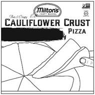 MILTON'S CRAFT BAKERS THIN & CRISPY CAULIFLOWER CRUST PIZZA NON GMO VERIFIED NONGMOPROJECT.ORG CERTIFIED GF GLUTEN-FREE