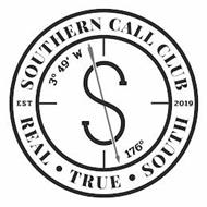 SOUTHERN CALL CLUB EST 2019 3º 49' W S 176º REAL TRUE SOUTH