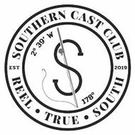 SOUTHERN CAST CLUB EST 2019 2º 39 W S 178º REEL TRUE SOUTH