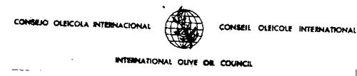 CONSEJO OLEICOLA INTERNATIONAL CONSEIL OLEICOLE INTERNATIONAL INTERNATIONAL OLIVE OIL COUNCIL