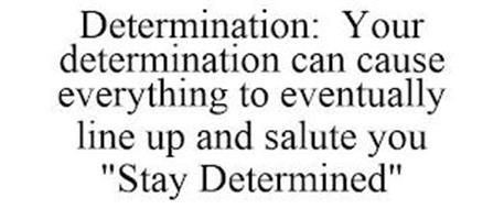 DETERMINATION: YOUR DETERMINATION CAN CAUSE EVERYTHING TO EVENTUALLY LINE UP AND SALUTE YOU 