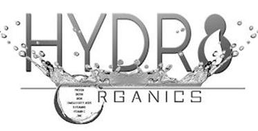 HYDR8 ORGANICS ELECTROLYTE WATER PROTEIN BIOTIN IRON OMEGA 3 FATTY ACIDS B VITAMINS VITAMIN C ZINC