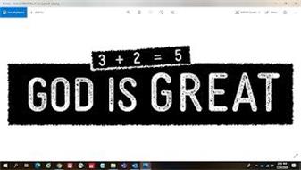 3 + 2 = 5 GOD IS GREAT