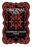 OS ORIGINAL SIN CRIMSON CHAOS CIDER NY APPLES WITH A MIX OF BLUEBERRIES RASPBERRIES STRAWBERRIES CRANBERRIES