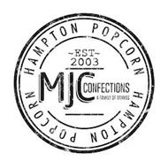 MJC CONFECTIONS A FAMILY OF BRANDS HAMPTON POPCORN HAMPTON POPCORN EST 2003