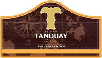 T EST IN 1854 TANDUAY HERITAGE PHILIPPINE DARK RUM