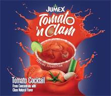 JUMEX TOMATO 'N CLAM SERVING SUGGESTION TOMATO COCKTAIL FROM CONCENTRATE WITH CLAM NATURAL FLAVOR