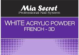 MIA SECRET PROFESSIONAL NAIL SYSTEM WHITE ACRYLIC POWDER FRENCH - 3D