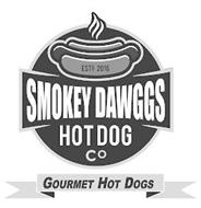 ESTD. 2016 SMOKEY DAWGGS HOT DOG CO GOURMET HOT DOGS