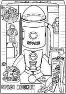 ASTRO VENTURE 3+ SPACE ROCKET SPACE PLAYSET INSIDE! PLAY MIND GRAB THE HANDLE TO FLY AROUND PRESS BUTTON FOR LIGHTS & SOUND SPACE ROCKET
