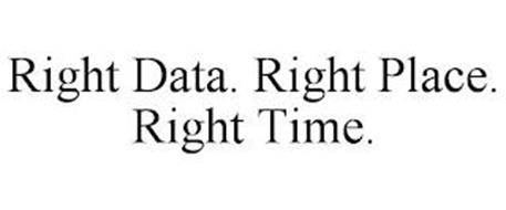 RIGHT DATA. RIGHT PLACE. RIGHT TIME.
