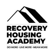 RECOVERY HOUSING ACADEMY DO MORE · LIVE MORE · MEAN MORE