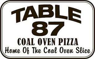 TABLE 87 COAL OVEN PIZZA HOME OF THE COAL OVEN SLICE