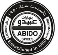 ABIDO SPICES LEBANON190 BEIRUT ESTABLISHED IN 1950