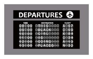 DEPARTURES 08:00 09:00 10:00 11:00 12:00 13:00 THIS BLACK GIRL IS GOING PLACES