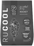 RUCOOL, PLANET FARMS GO VERTICAL, FROM VERTICAL FARMING, ROCKET, CRISP AND PEPPERY, GROWN USING 95% LESS WATER AND 90% LESS SOIL THAN OPEN-FIELD FARMING. FREE FROM PESTICIDES. DELICIOUS FLAVOUR. READY TO EAT. TO FIND OUT MORE, TURN ME ROUND