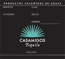CASAMIGOS TEQUILA PRODUCTOS CASAMIGOS DE AGAVE PROYECTO CLASE CATEGORIA HECHO NUMERO EXCLUSIVO