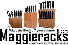 MAGGIERACKS.COM TAKES THE BLOCK OFF YOUR COUNTER MAGNETIC KNIFE BLOCKS-SLIM PROFILE