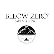 BELOW ZERO° SWISS SCIENCE YOUR SKIN YOUTH ESTD 1981 MADE BY NATURE APPROVED BY SCIENCE