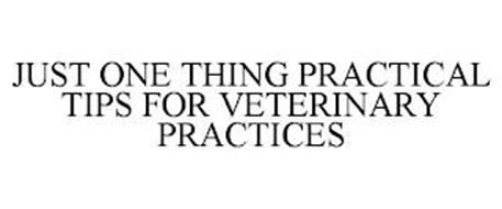 JUST ONE THING PRACTICAL TIPS FOR VETERINARY PRACTICES