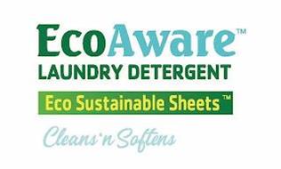 ECOAWARE LAUNDRY DETERGENT ECO SUSTAINABLE SHEETS CLEANS 'N SOFTENS