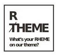 R THEME WHAT'S YOUR RHEME ON YOUR THEME