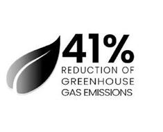 41% REDUCTION OF GREENHOUSE GAS EMISSIONS