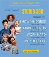 CULTURAL BLUEPRINT EVERY DAY AT STUDIO 360 CHOOSE TO: SHOW KINDNESS TO YOURSELF OTHERS MAKE FRIENDS WITH YOURSELF & OTHERS WORK HARD FOR YOURSELF & OTHERS BE YOURSELF WITH YOURSELF & OTHERS