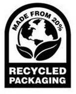 MADE FROM 20% RECYCLED PACKAGING