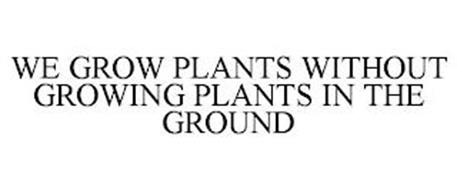 WE GROW PLANTS WITHOUT GROWING PLANTS IN THE GROUND