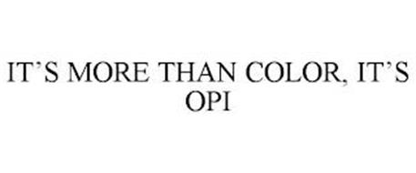 IT'S MORE THAN COLOR, IT'S OPI